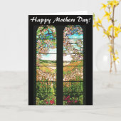 De Natuur van het Glas in lood van Tiffany van de Kaart (Gele Bloem)