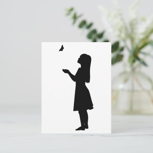 De Natuur van het Kind van het Silhouet van het Briefkaart (Staand voorkant)