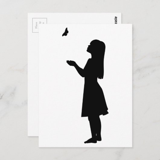 De Natuur van het Kind van het Silhouet van het Briefkaart (Voorkant / Achterkant)