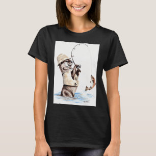 De natuurvisser - otter forel vissen t-shirt