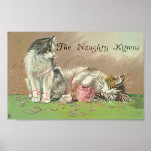 De Naughty Kittens stapte in het Yarn Poster