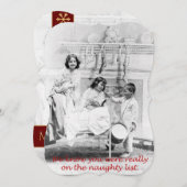 De Naughty List, een Fancy kerstbeknibbeling Feestdagenkaart (Voorkant / Achterkant)