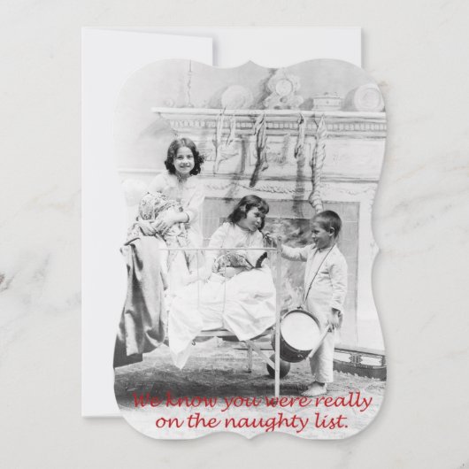 De Naughty List, een Fancy kerstbeknibbeling Feestdagenkaart (Voorkant)
