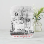 De Naughty List, een Fancy kerstbeknibbeling Feestdagenkaart (Staand voorkant)