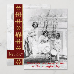 De Naughty List, een Vintage Gepersonaliseerd Kers Feestdagenkaart