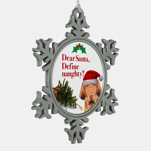 De Naughty Vizsla Ornament (Links)
