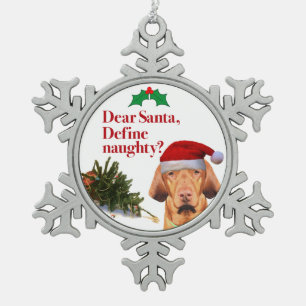 De Naughty Vizsla Ornament