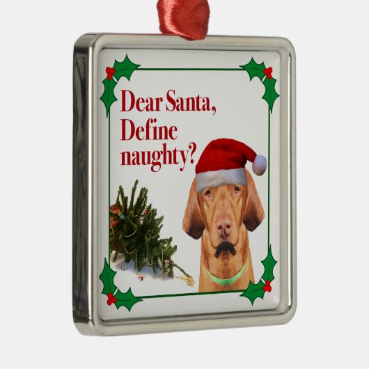 De Naughty Vizsla Ornament (Rechts)