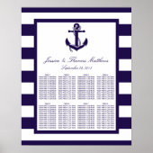 De Nautical Anchor Navy Streep Trouwcollectie Poster (Voorkant)
