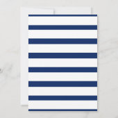 De Nautical Anchor Navy Stripe Baby Ship Birthday Kaart (Achterkant)