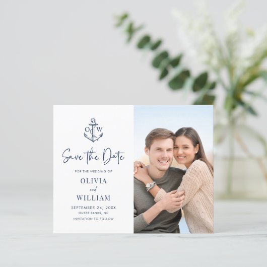 De Nautical Anchor Navy van de begroting Foto spar (Staand voorkant)