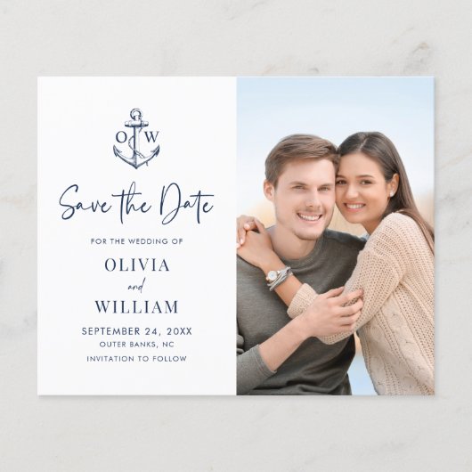 De Nautical Anchor Navy van de begroting Foto spar (Voorkant)