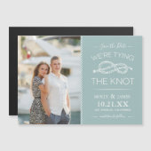 De Nautical Tying van de Foto van Knot sparen de M Magnetische Uitnodiging (Voorkant / Achterkant)