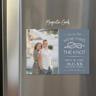 De Nautical Tying van de Foto van Knot sparen de M Magnetische Uitnodiging