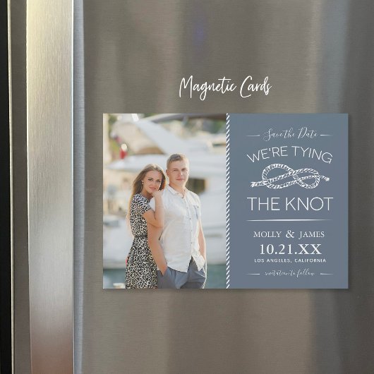 De Nautical Tying van de Foto van Knot sparen de M Magnetische Uitnodiging