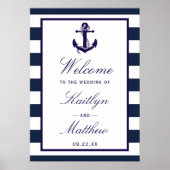 De Nautische Anker Trouwcollectie Welkom Poster (Voorkant)