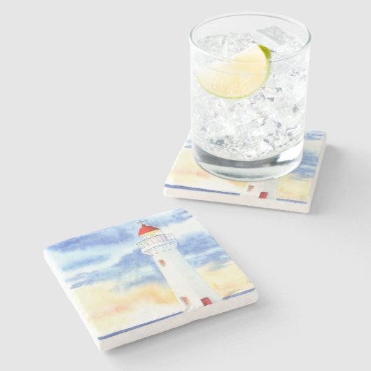 De Nautische Vuurtorenbergen Stenen Onderzetter (Zijkant)