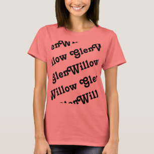 De Nauwe vallei van de wilg herhaalt patroon retro T-shirt