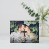 De nauwkeurige kalligrafie verandert de Datum Foto Briefkaart (Staand voorkant)