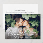 De nauwkeurige kalligrafie verandert de Datum Foto Save The Date (Voorkant / Achterkant)