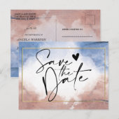 De nauwkeurige waterverf die aan golven sparen de  aankondigingskaart (Voorkant / Achterkant)