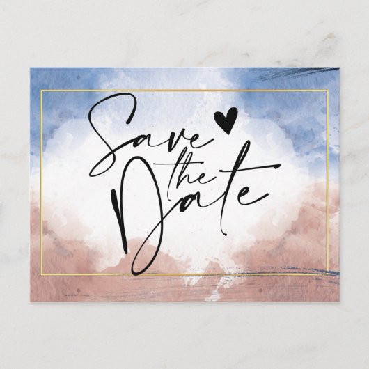 De nauwkeurige waterverf die aan golven sparen de  aankondigingskaart (Voorkant)