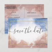 De nauwkeurige waterverf die aan golven sparen de  aankondigingskaart (Voorkant / Achterkant)