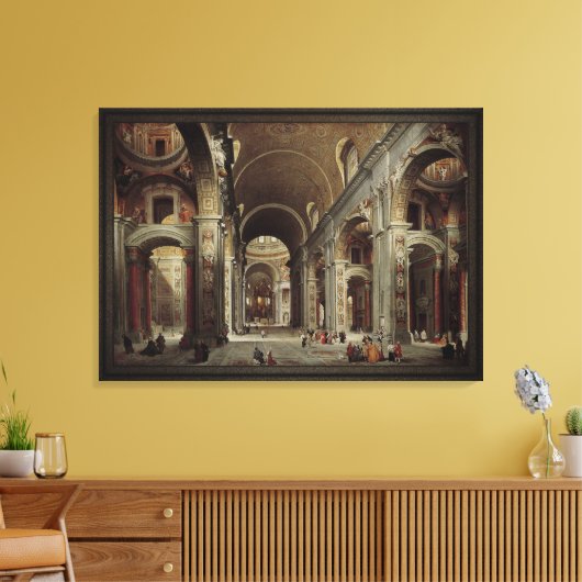 De Nave van de Sint-Peter Basilica in het Vaticaan Canvas Afdruk (Insitu (Woonkamer))