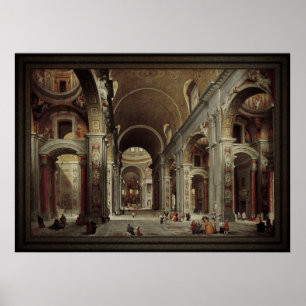 De Nave van de Sint-Peter Basilica in het Vaticaan Poster