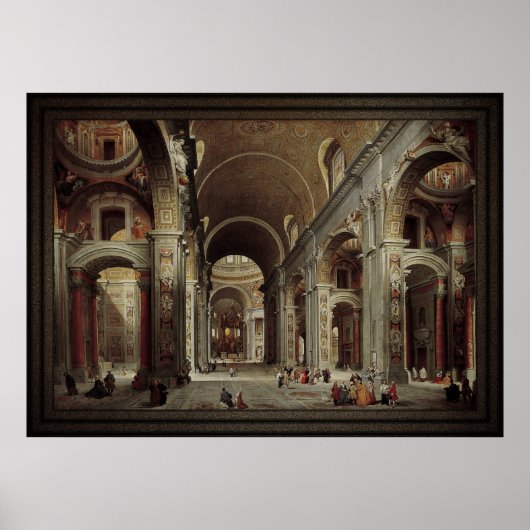 De Nave van de Sint-Peter Basilica in het Vaticaan Poster (Voorkant)