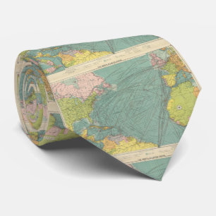 De NavigatieKaart van de vintage Atlantische Stropdas