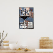 DE NAVY WIL MANNEN in de Britse Wereldoorlog Poster (Keuken)