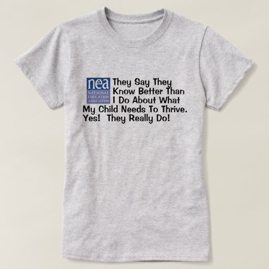 De NEA Teacher Union zegt T-Shirt (Design voorkant)