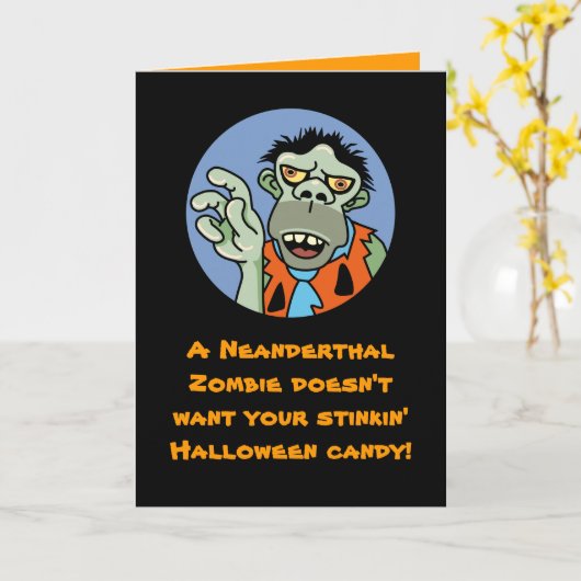 De Neanderthaler Kaart van Halloween van de Zombie (Gele Bloem)