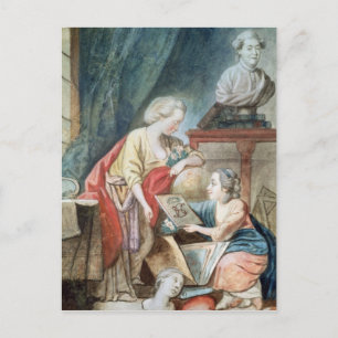 De Necker-familie in 1780 Briefkaart