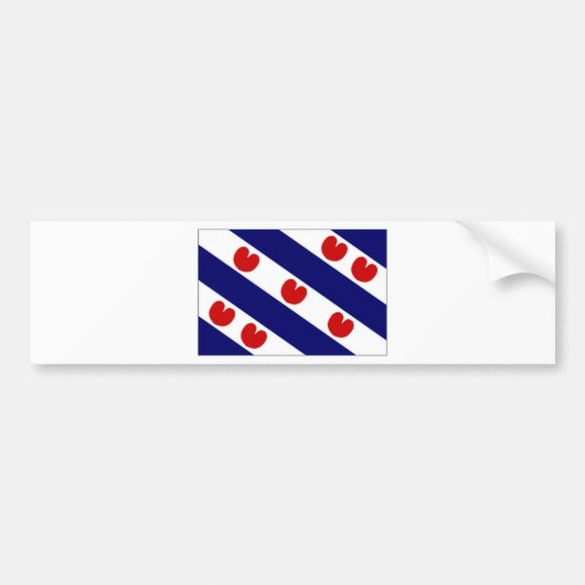 De Nederlandse Friesland-vlag Bumpersticker (Voorkant)
