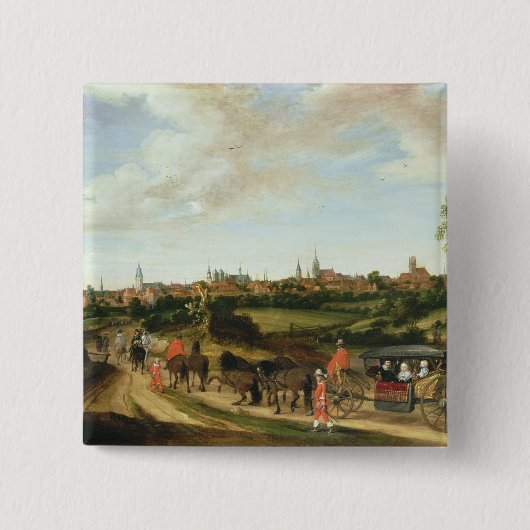 De Nederlandse gezant Adriaan Vierkante Button 5,1 Cm (Voorkant)
