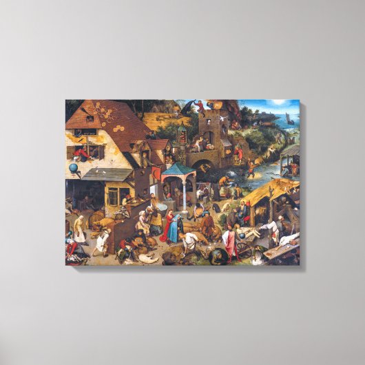 De Nederlandse spreekwoorden | Pieter Bruegel de O Canvas Afdruk (Voorkant)