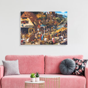 De Nederlandse spreekwoorden   Pieter Bruegel de O Canvas Afdruk