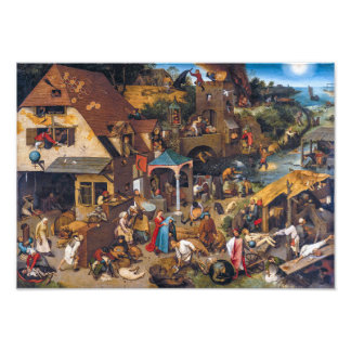 De Nederlandse spreekwoorden | Pieter Bruegel de O Foto Afdruk