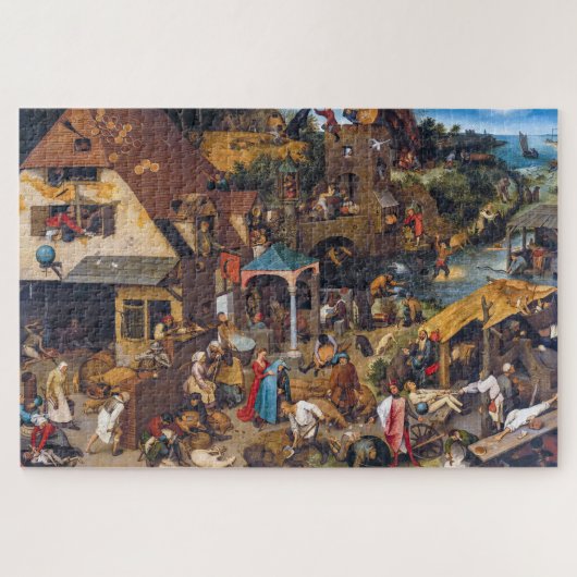 De Nederlandse spreekwoorden | Pieter Bruegel de O Legpuzzel (Horizontaal)