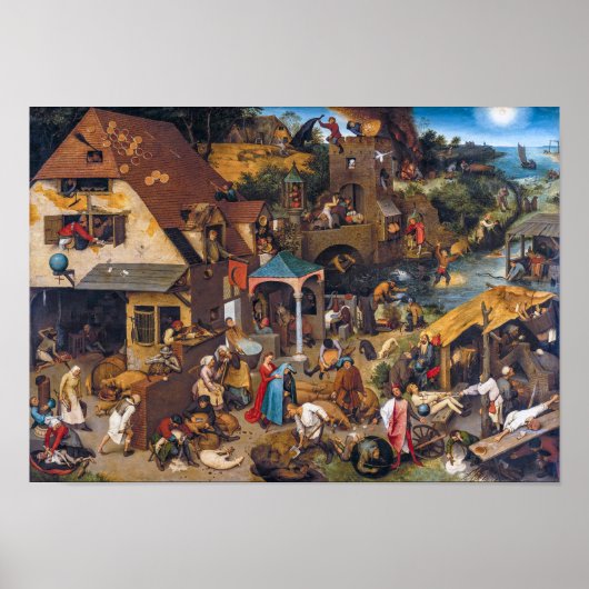 De Nederlandse spreekwoorden | Pieter Bruegel de O Poster (Voorkant)