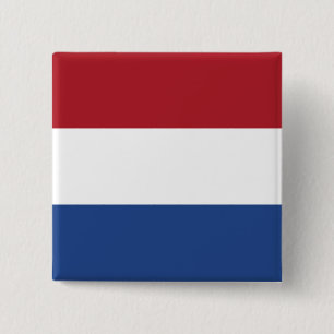 De Nederlandse vlag Vierkante Button 5,1 Cm