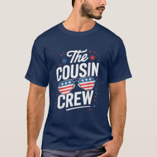 De neef bemanning 4 juli Amerikaanse vlag T-shirt