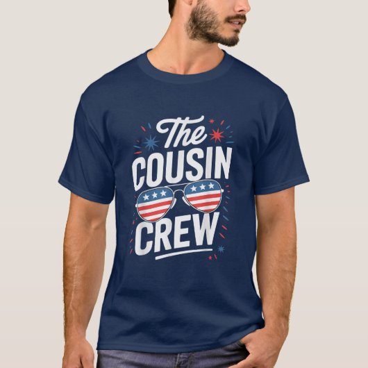 De neef bemanning 4 juli Amerikaanse vlag T-shirt (Voorkant)