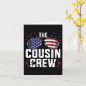 De neef Crew Met ons Amerikaanse vlag voor 4 juli Kaart (Gele Bloem)