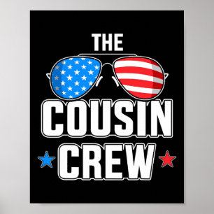 De Neef Crew Met Usa Vlag Voor Onafhankelijkheidsd Poster