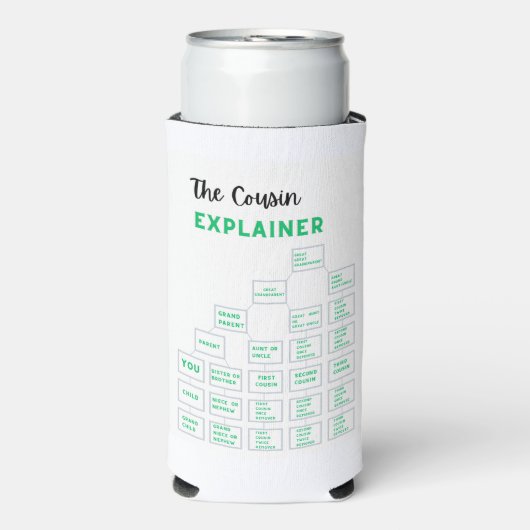 De neef Explainer Slim Koelbox Seltzer Blikjeskoeler (Seltzer Voorkant)