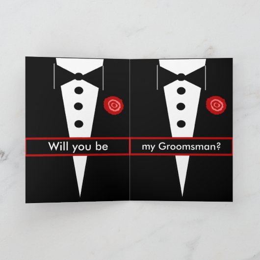 De NEEF is Mijn Groomsman Kaart met Tux en nam toe (Binnen)