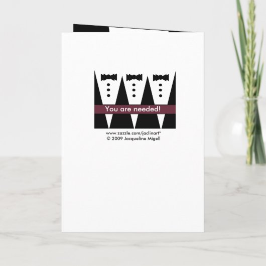 De NEEF is Mijn Groomsman Kaart met Tux en nam toe (Achterkant)